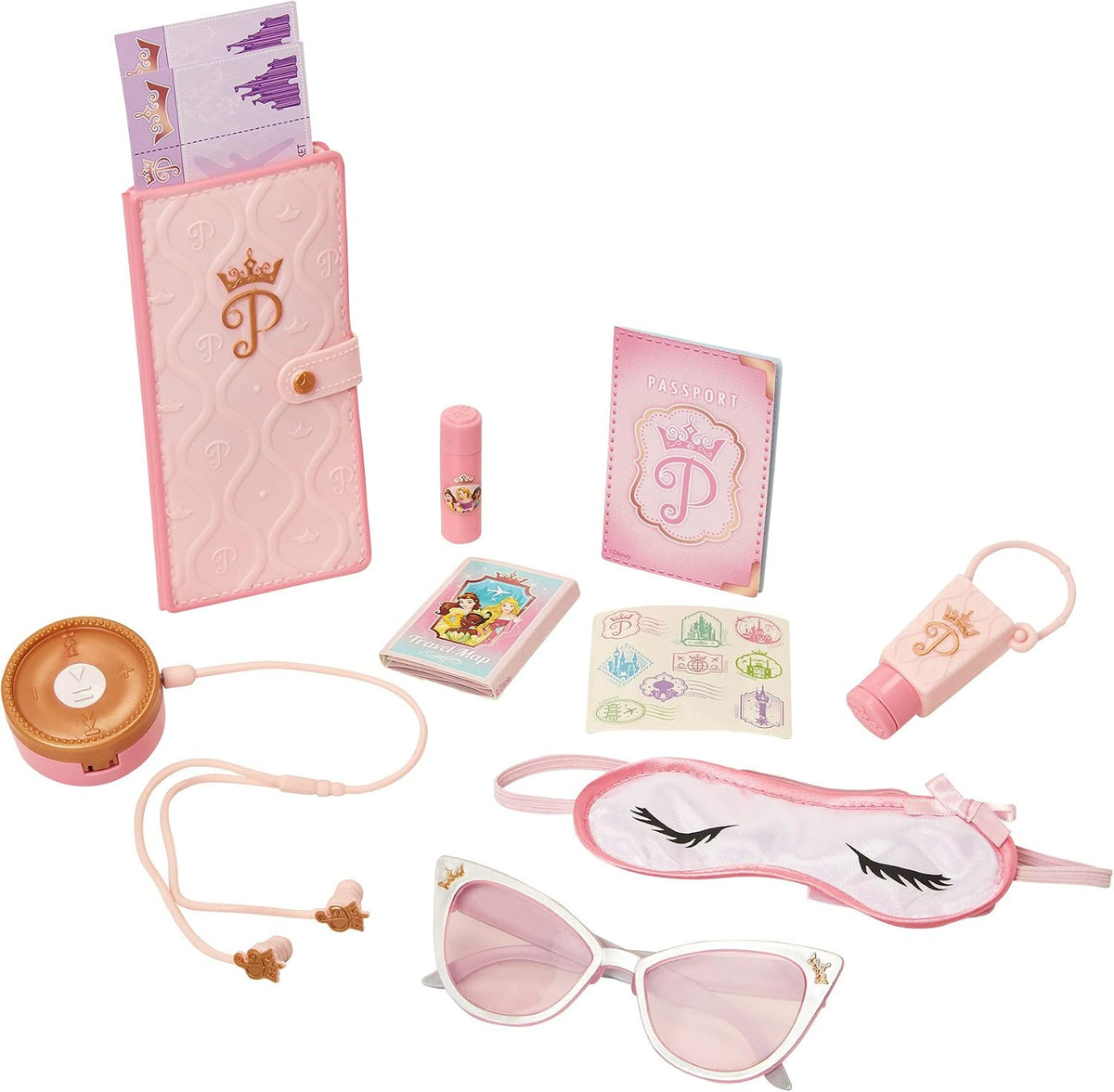 Set de juego con maleta de viaje Disney Princess para niñas con eti...