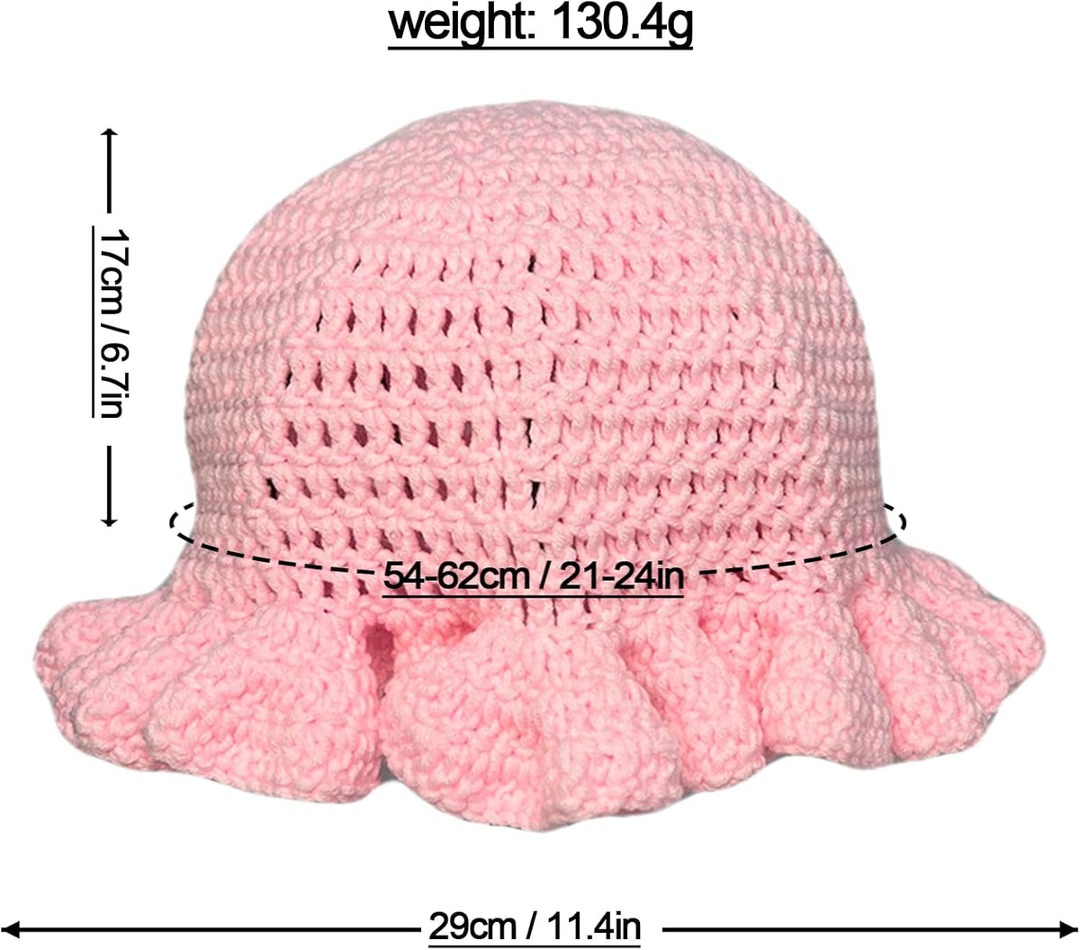 Hshsclth Sombrero de Crochet Sombreros de Cubo Tejidos de Color Sól...