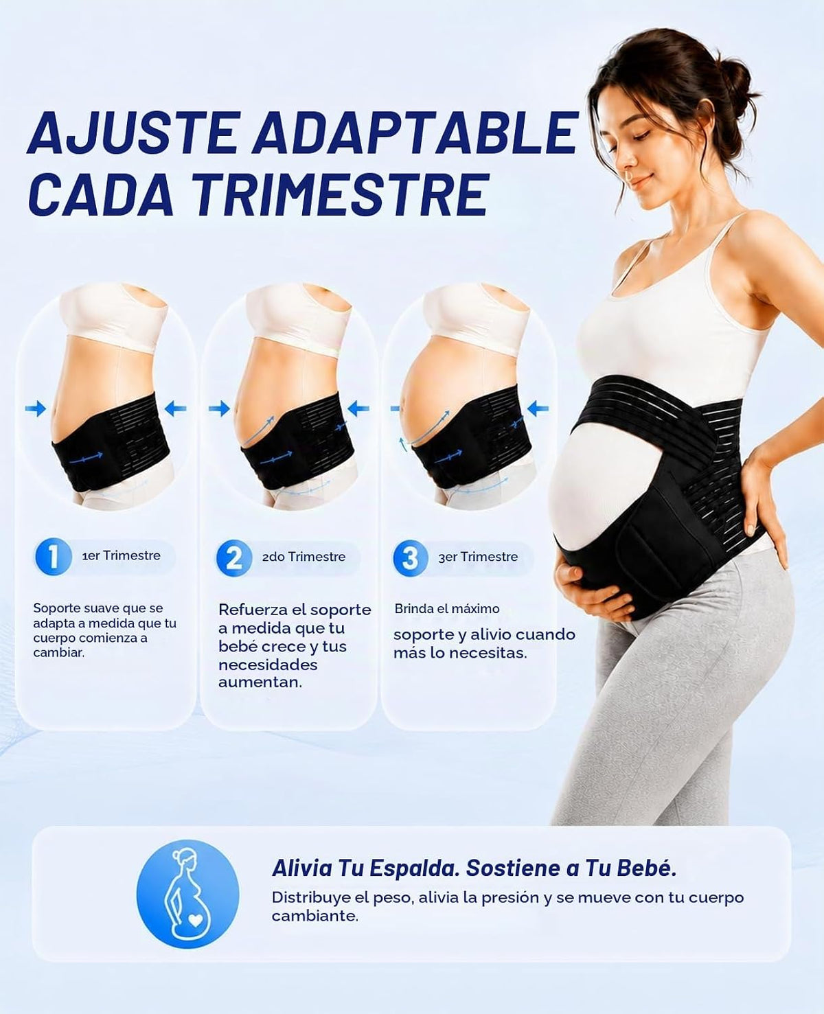 cauzyart Banda de vientre de maternidad para mujeres embarazadas, c...
