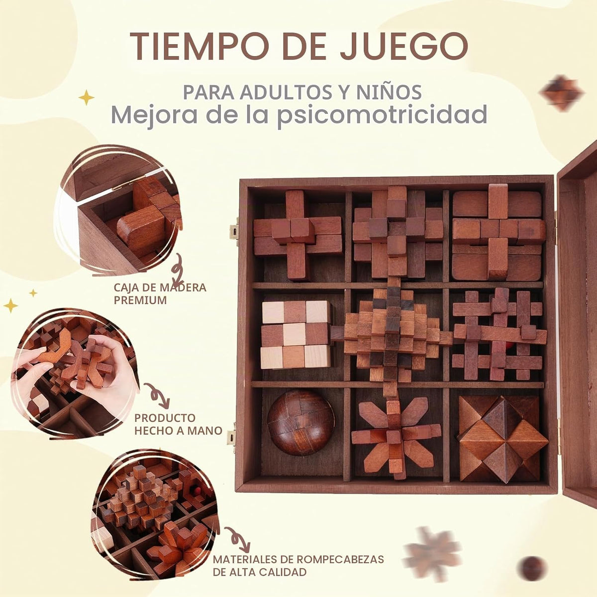 Rompecabezas de madera para ejercitar el cerebro para adultos - Rom...