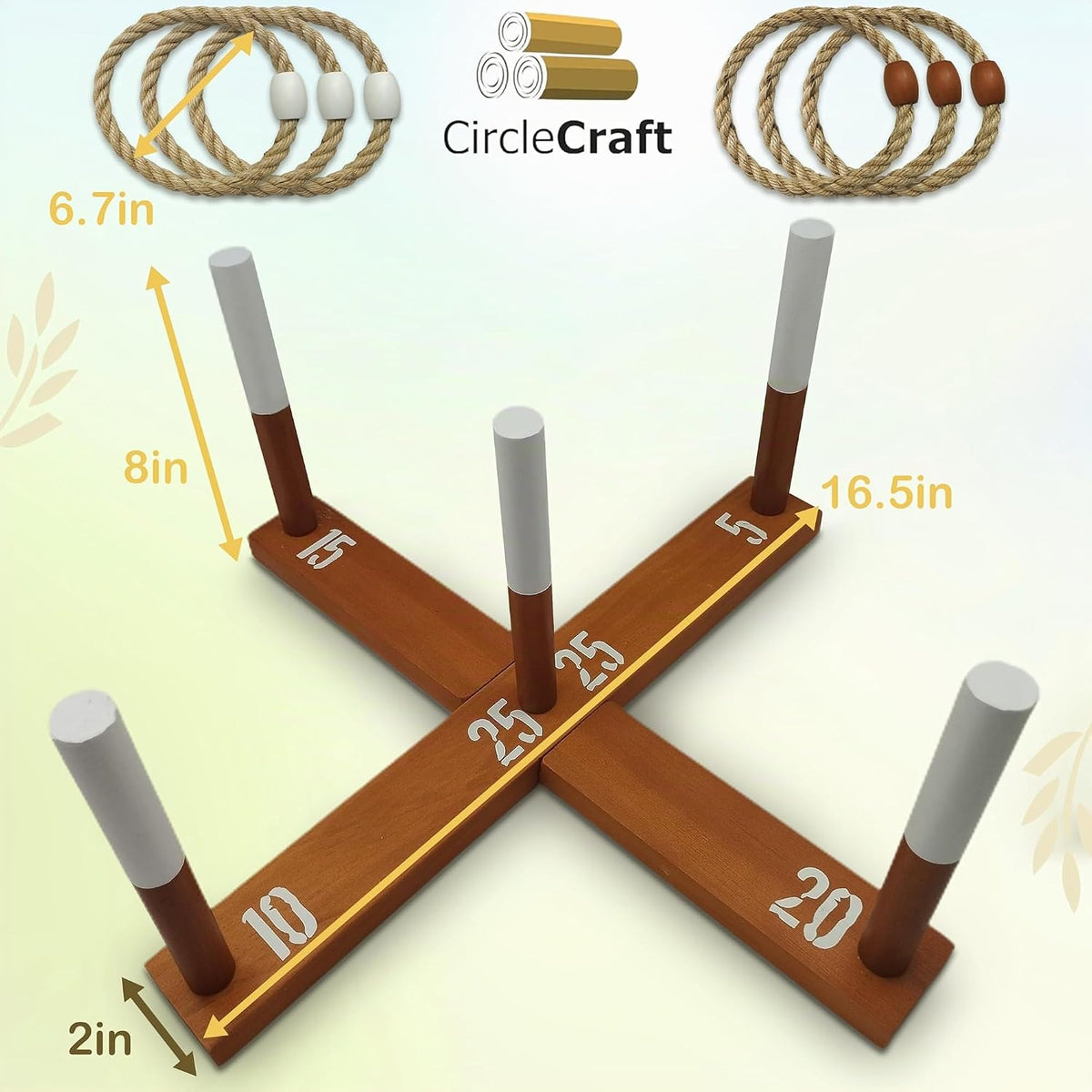 Juego de lanzamiento de anillos CircleCraft, incl. 6 anillos de cue...