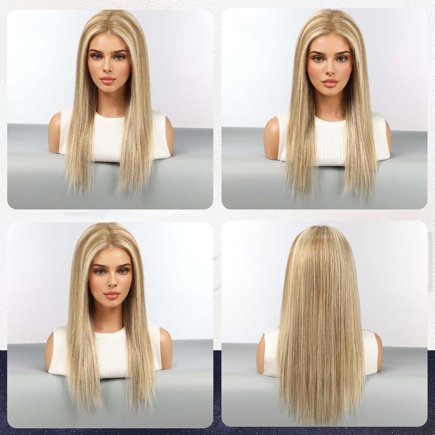 starluck Pelucas de cabello humano con encaje frontal, pelucas de c...