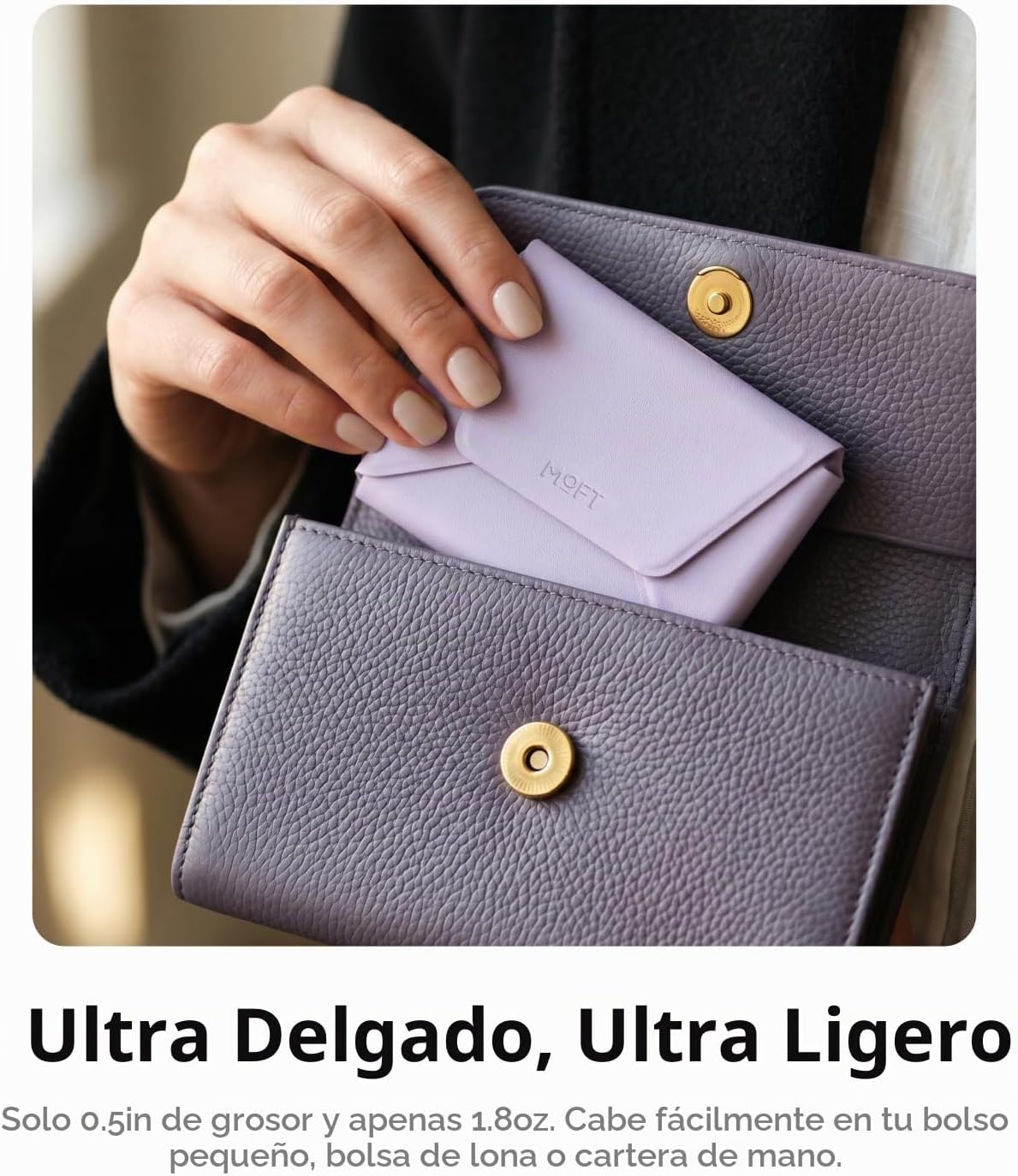 MOFT Cartera magnética para mujer, Marrón (Brownie), Minimalista |...