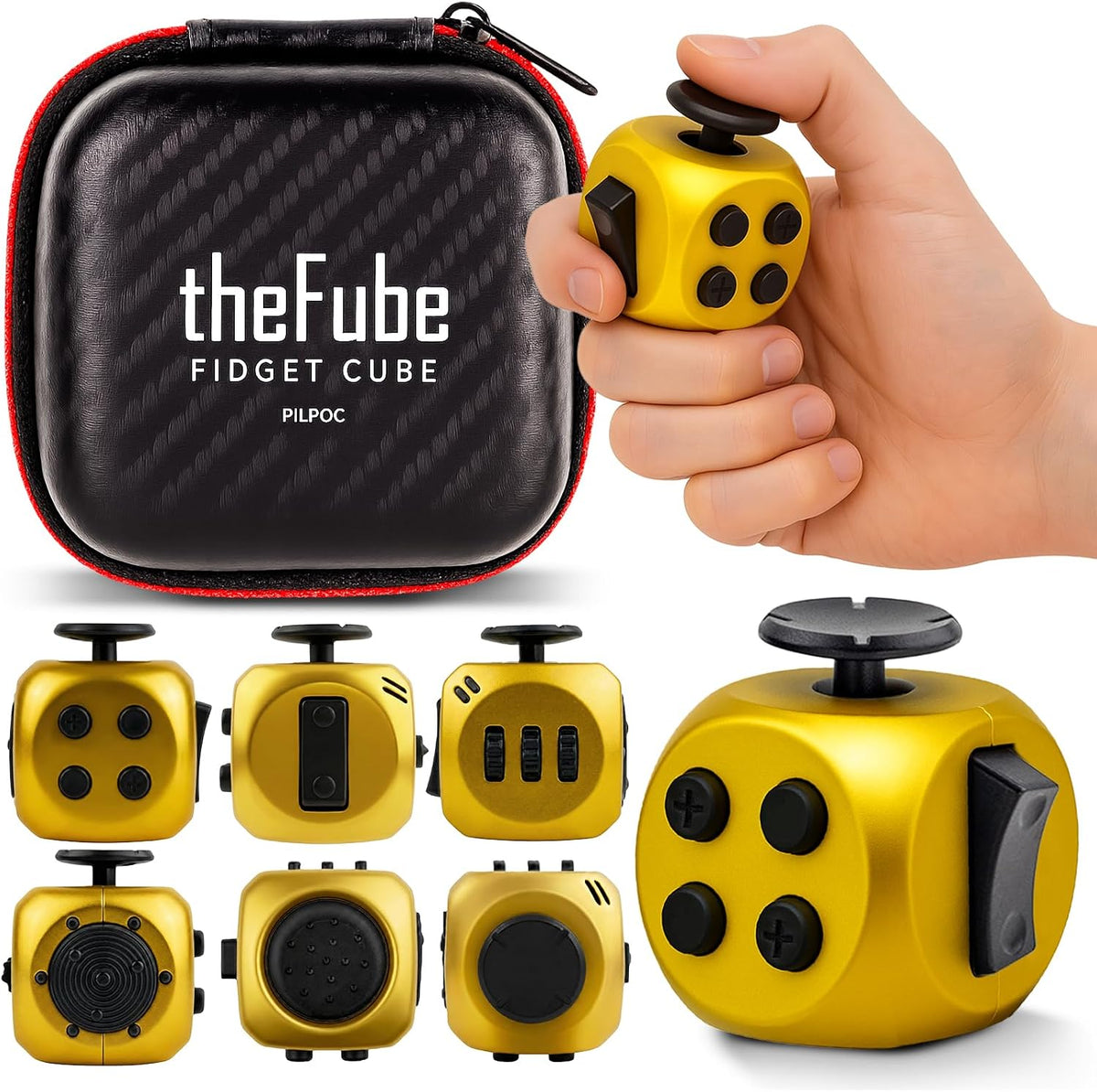 PILPOC theFube Fidget Cube - Cubo para aliviar el estrés para adult...