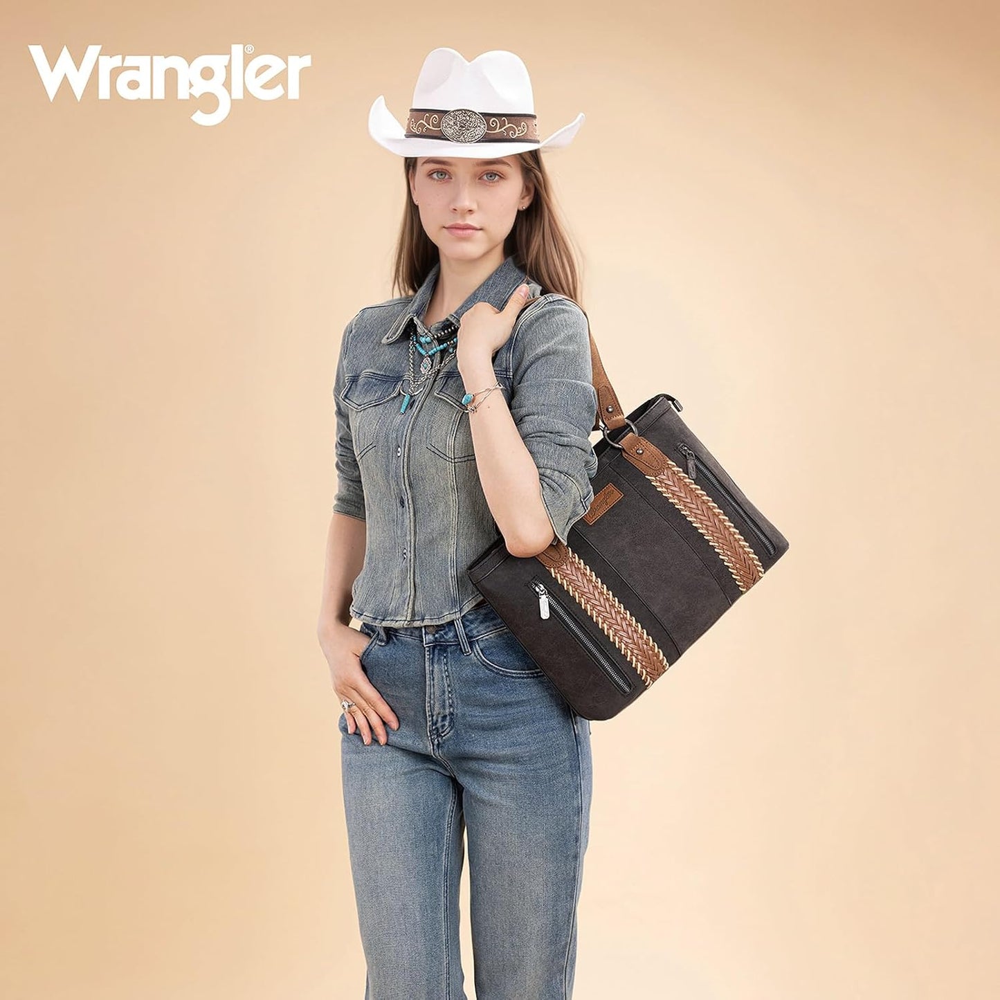 Montana West Wrangler Bolso de mano para mujer con múltiples bolsil...