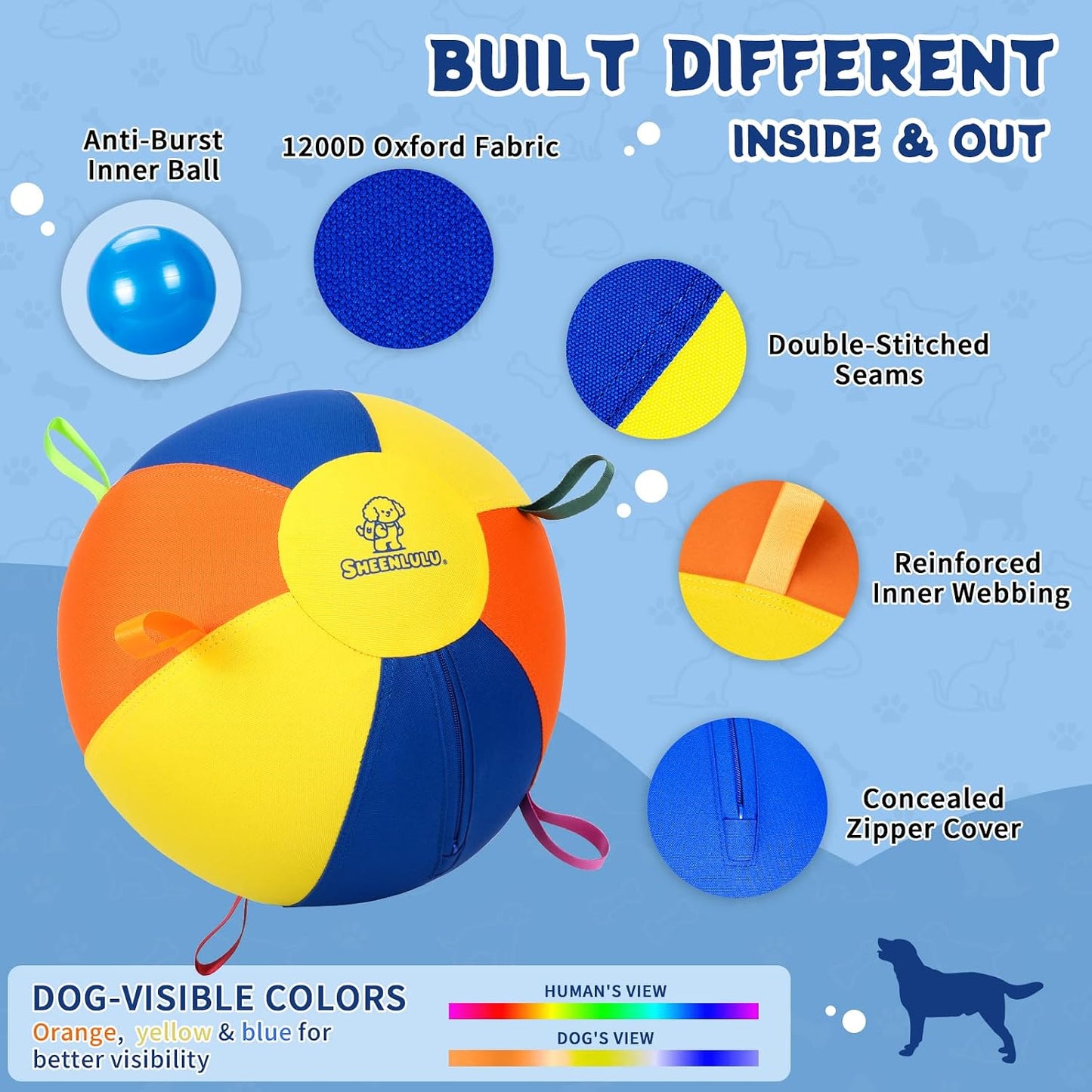 SHEENLULU Pelota de pastoreo para perros, bolas de entrenamiento de...