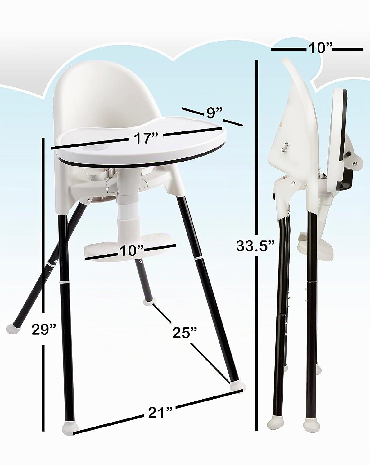 Primo Cozy Tot - Silla alta plegable convertible de lujo y silla pa...