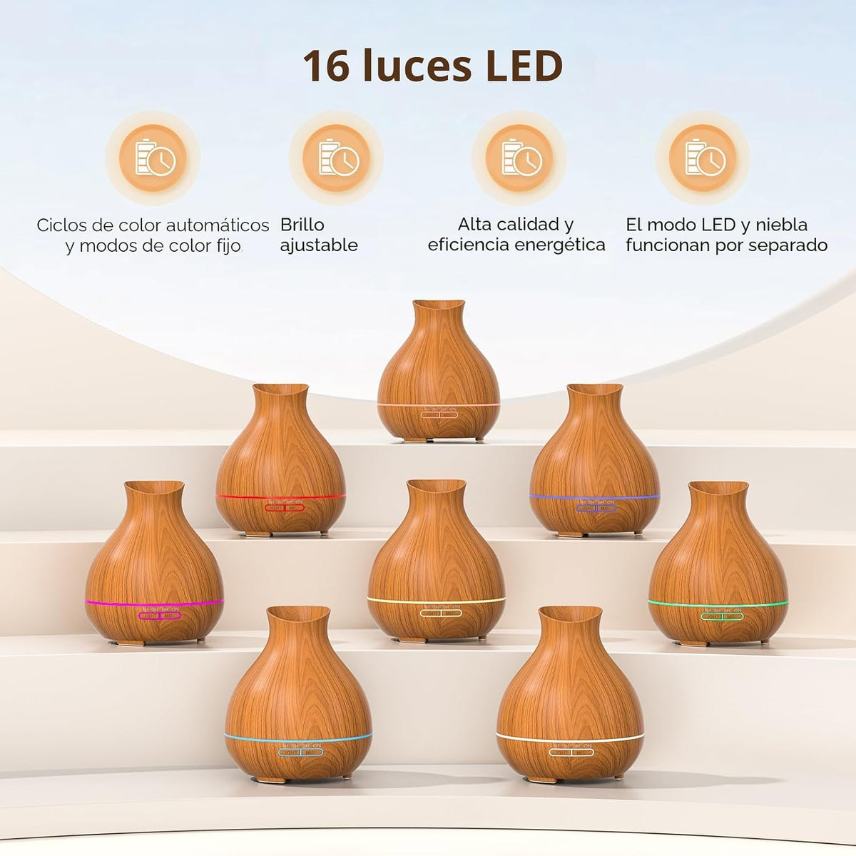 BZseed Difusor de aceite esencial de aromaterapia, 2 unidades de hu...