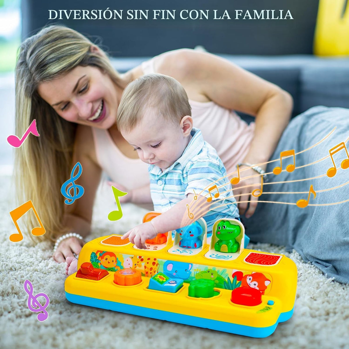 Juguetes Pop Up para bebés con música y luz Montessori Juguetes par...