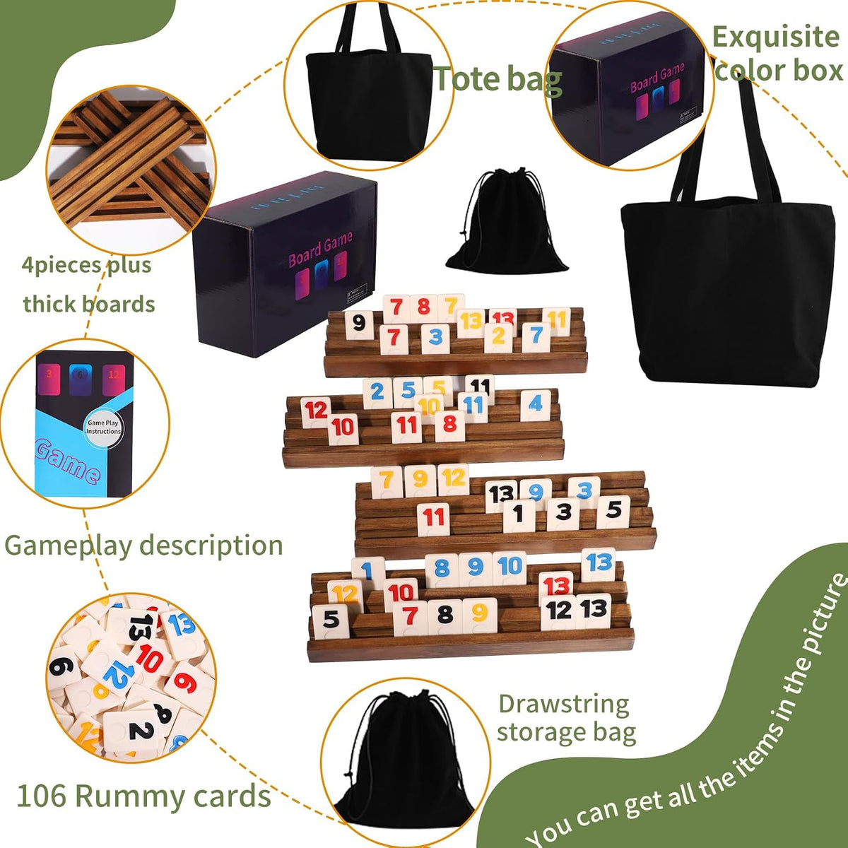Wahartoly Rummy Cube Game Original - Juego de Cubos Rummy para 2-4...