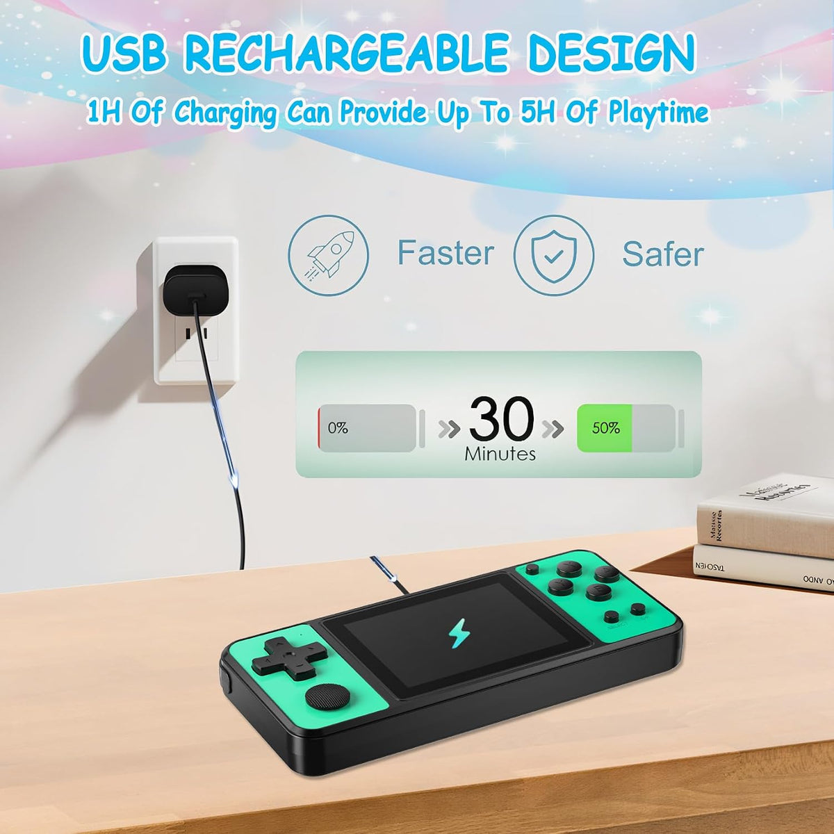 TEBIYOU Juegos de mano de 32 bits para niños, 139 videojuegos integ...