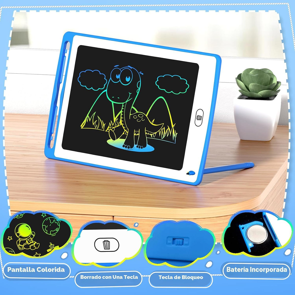 Tableta de Escritura LCD para Niños, Tableta de Dibujo y Pizarra Co...
