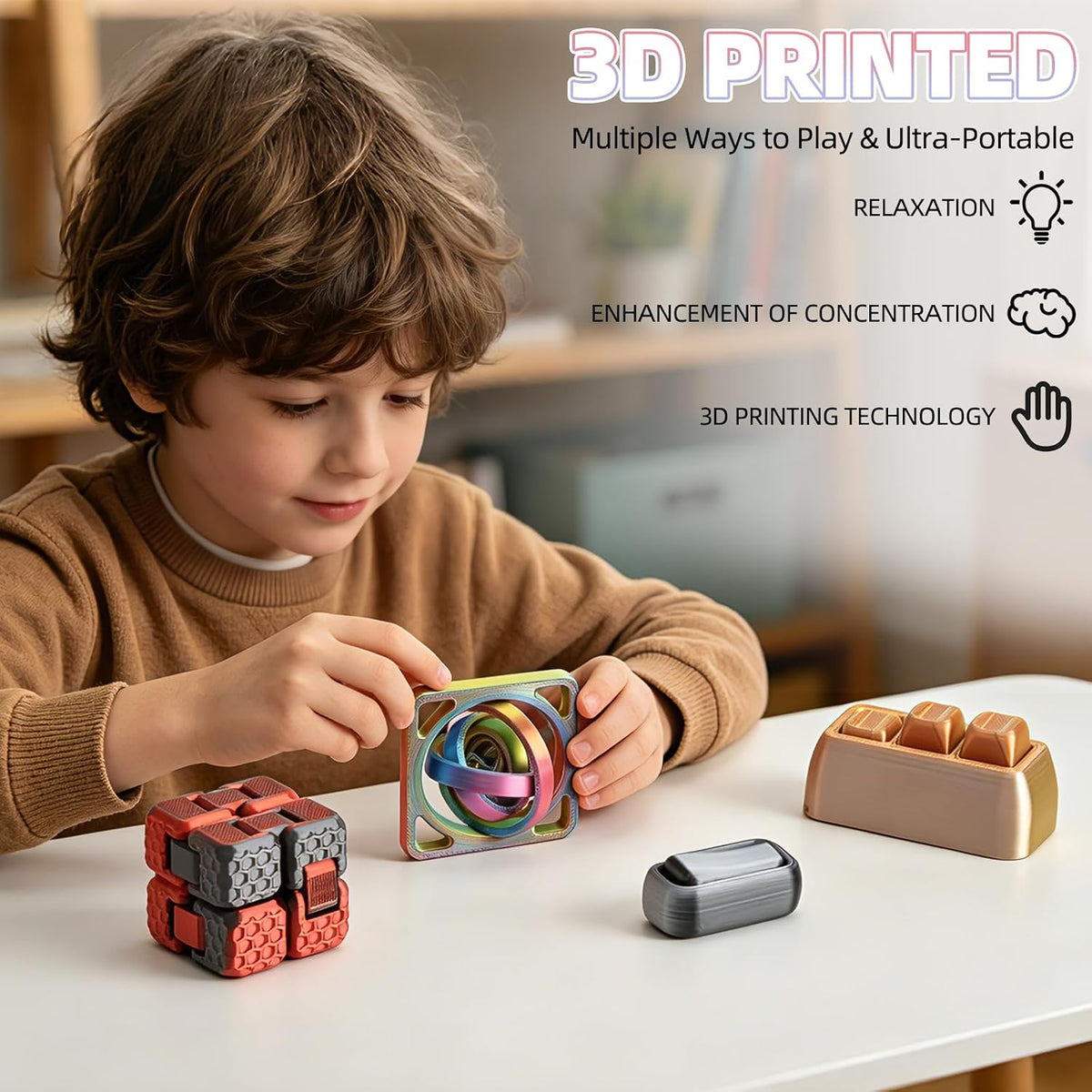 MIZPLAY Juguetes sensoriales impresos en 3D, herramienta sensorial...
