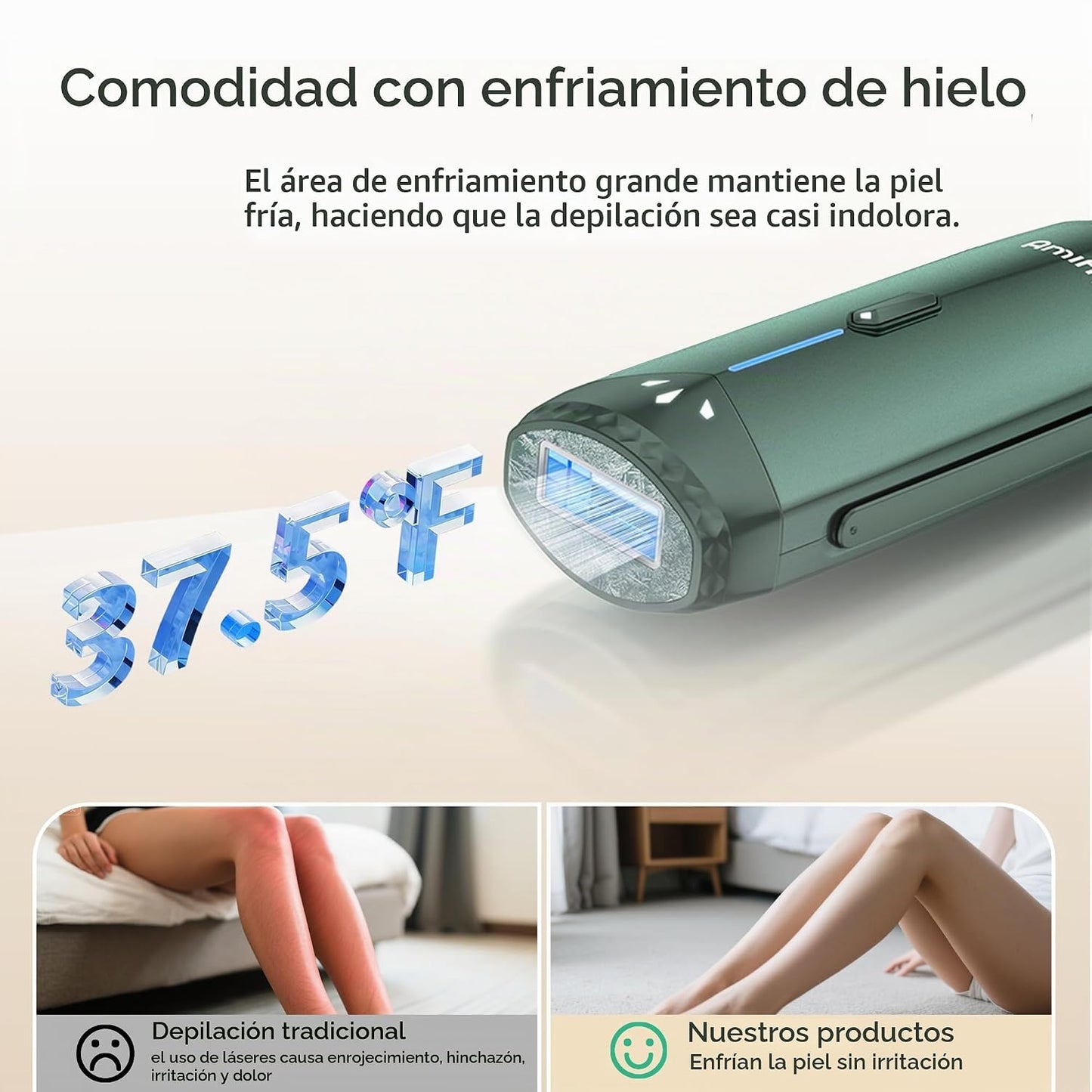 Dispositivo de Depilación IPL de Enfriamiento por Hielo Amifiy para...