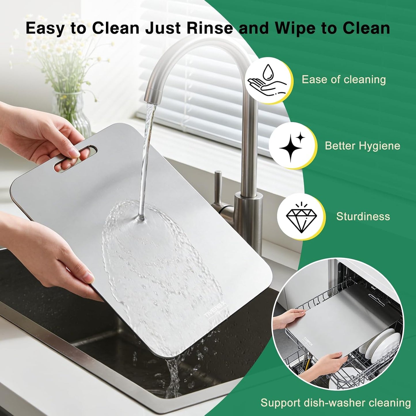 TIVEREX Tabla de cortar de titanio, tablas de cortar de titanio 100...