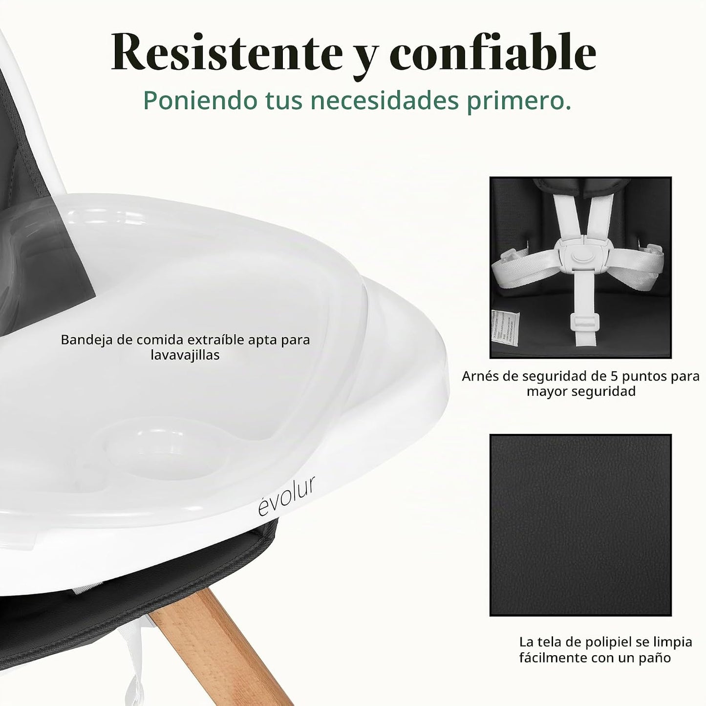 Evolur Zoodle - Silla alta 2 en 1 para bebé y niño pequeño, silla a...