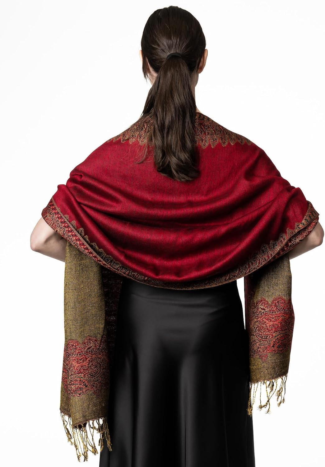 Achillea - Bufanda pashmina de gran estampado paisley para mujer \u...
