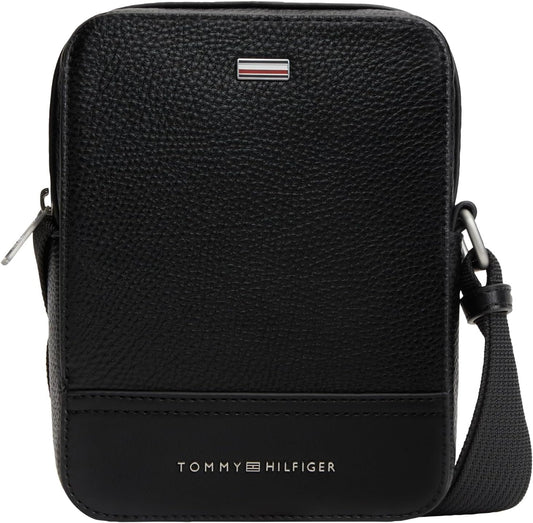 Tommy Hilfiger Mini Reportero Central para hombre, NEGRO Talla única