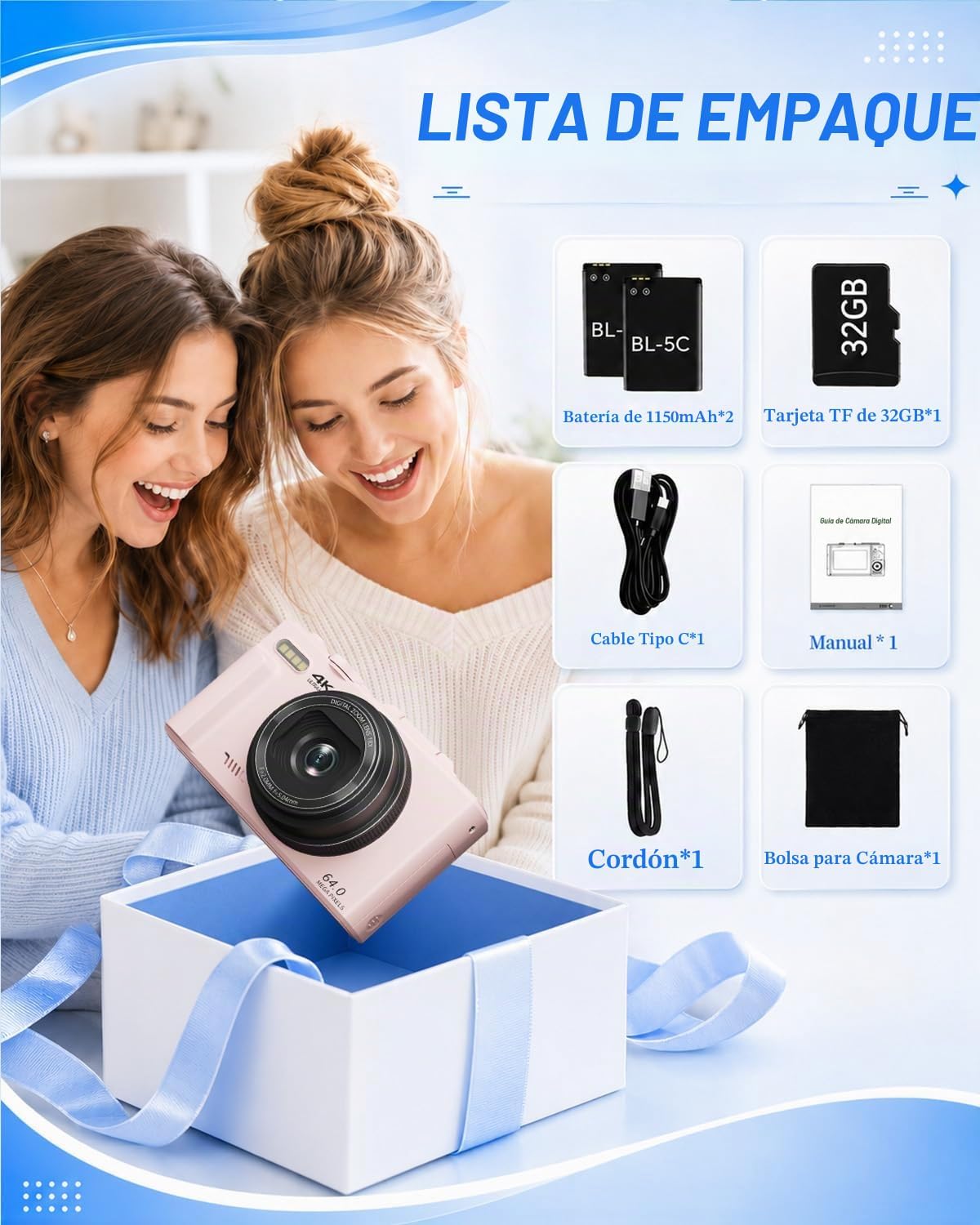 ULPTXOO Cámara digital 4K para principiantes y adolescentes, cámara...
