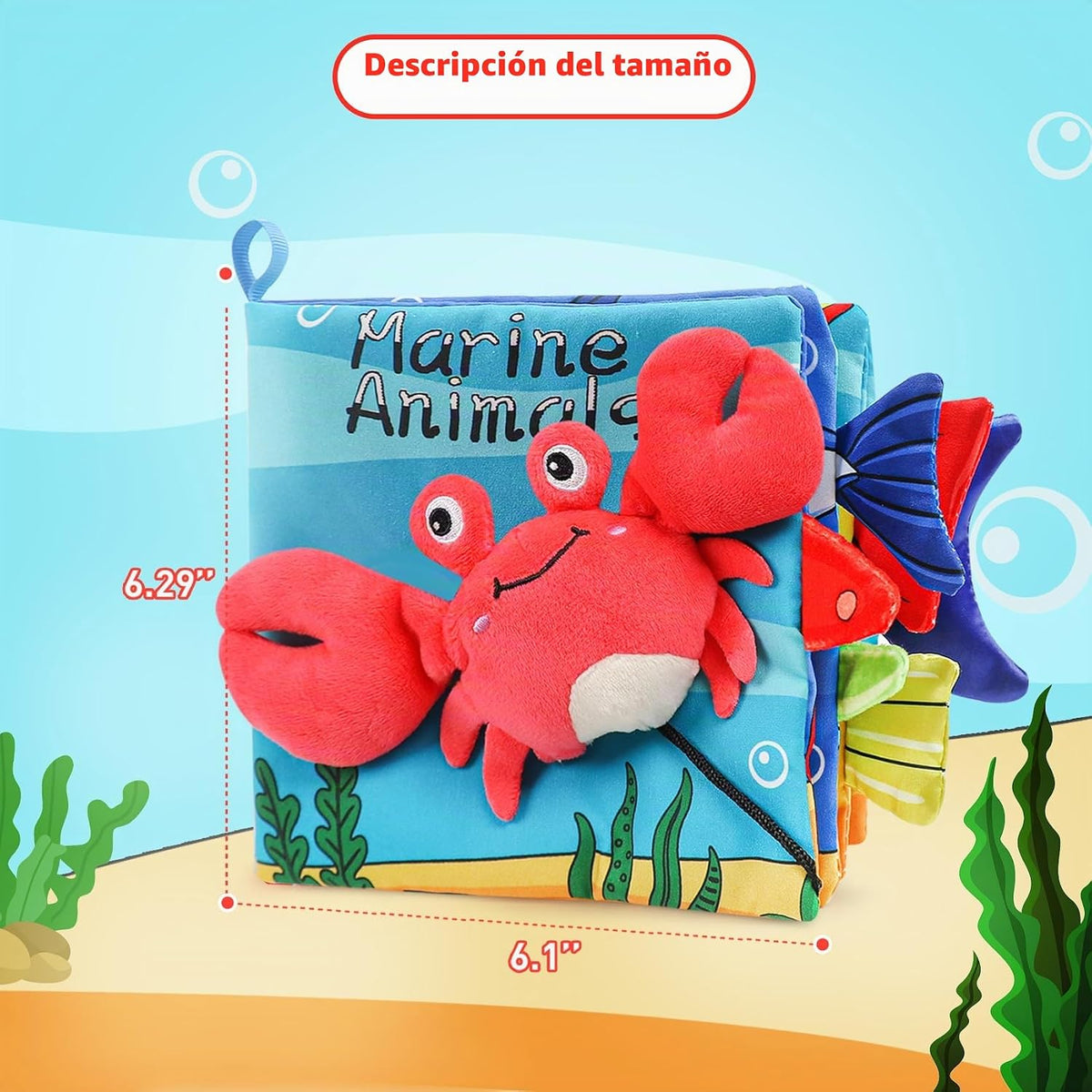 GKDOMS Libros de tela suaves para bebés, libro de tela crujiente pa...