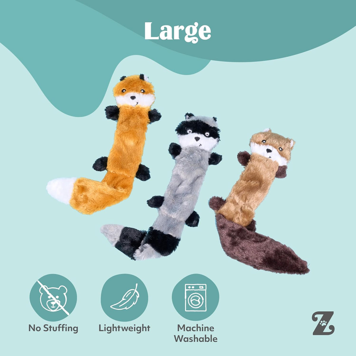 ZippyPaws Skinny Peltz - Paquete de juguetes para perros sin rellen...