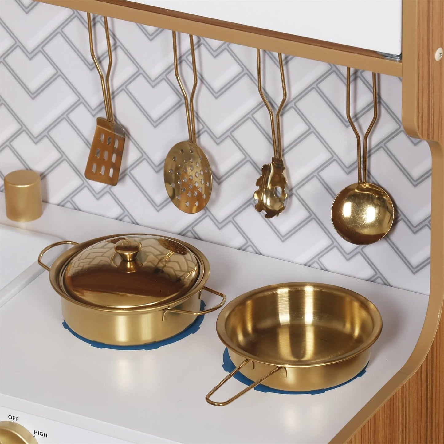 Conjunto de Juguete de Cocina de Madera con Luz, Juego de Cocina de...