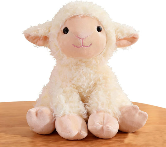 YUKOUQIAN Peluche de oveja de 8 pulgadas para niñas y niños, Navida...