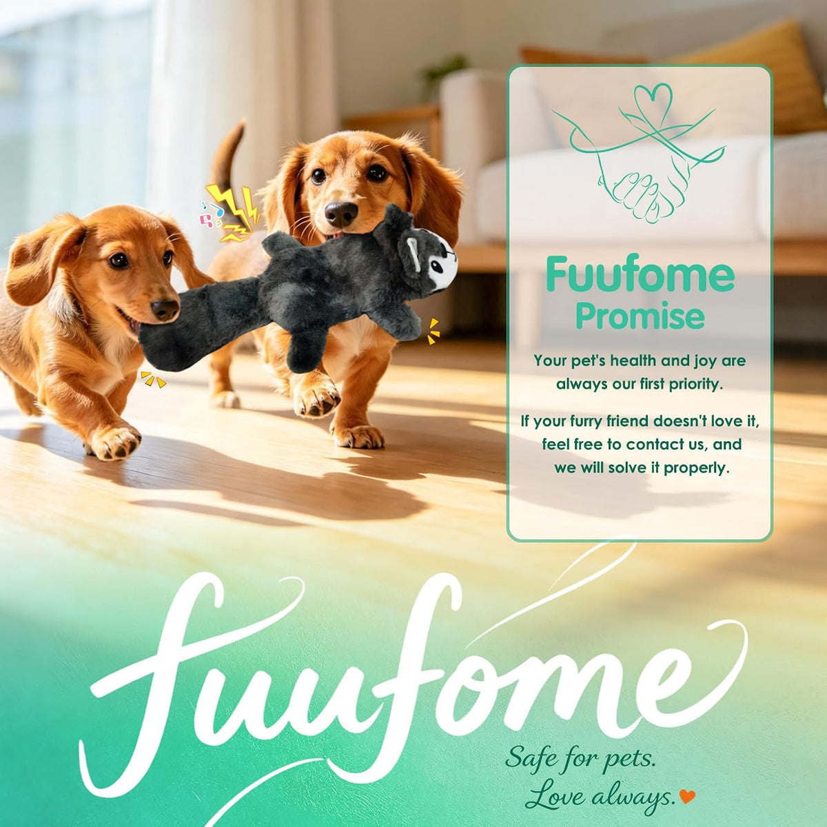 Fuufome Juguete masticable interactivo sin relleno arrugado para pe...