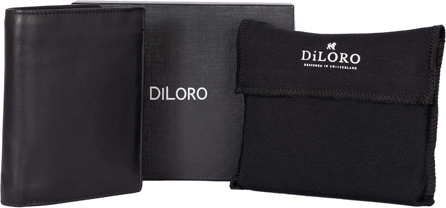 DiLoro Billeteras para hombre de Italia plegable con tapa de piel,...