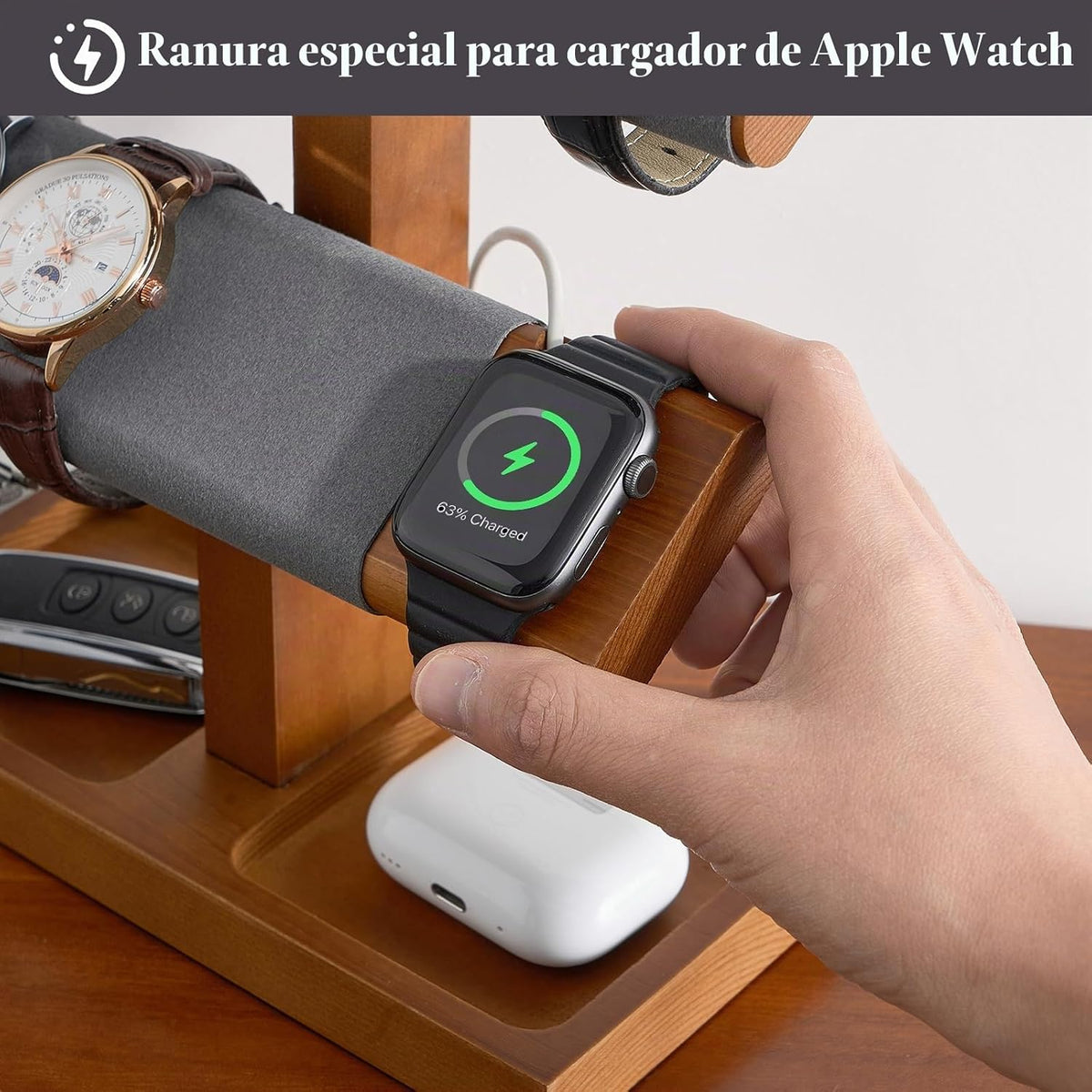 Soporte de exhibición de reloj de madera ProCase para hombres, torr...