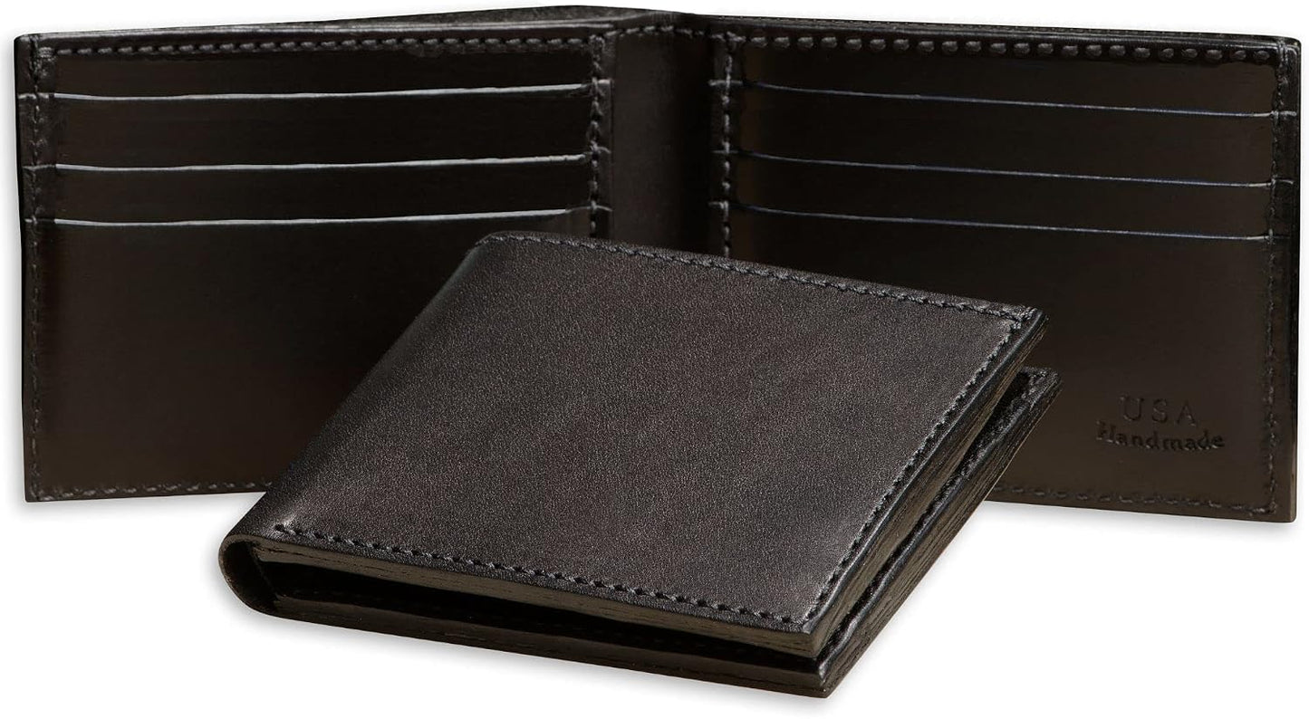 Billetera plegable de cuero de grano completo premium para hombre,...