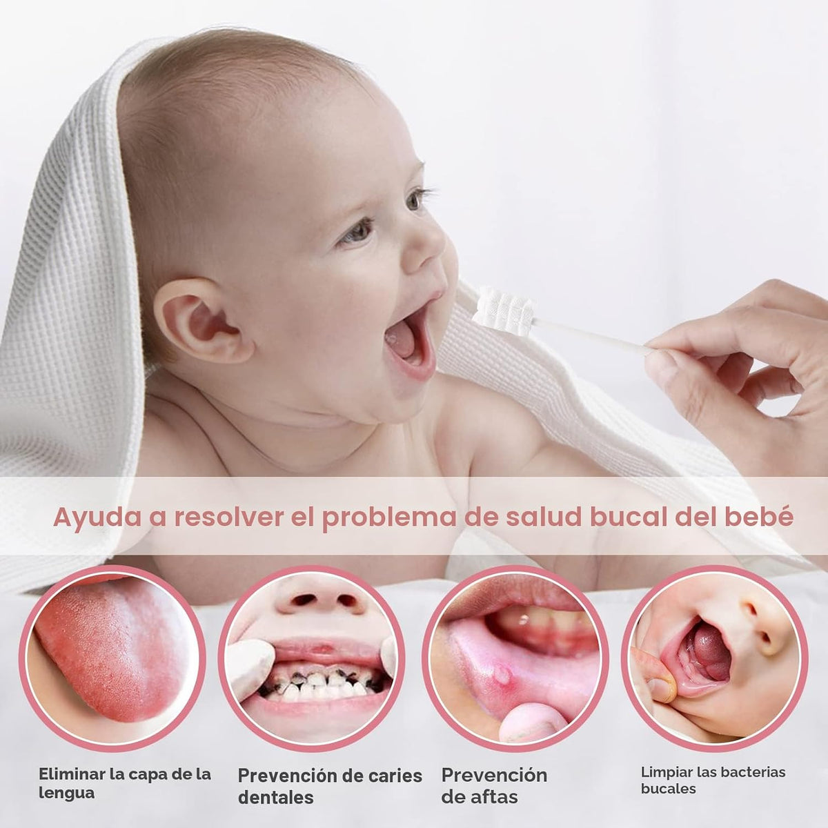 Mokoala Limpiador de lengua para bebés, cepillo de dientes para beb...