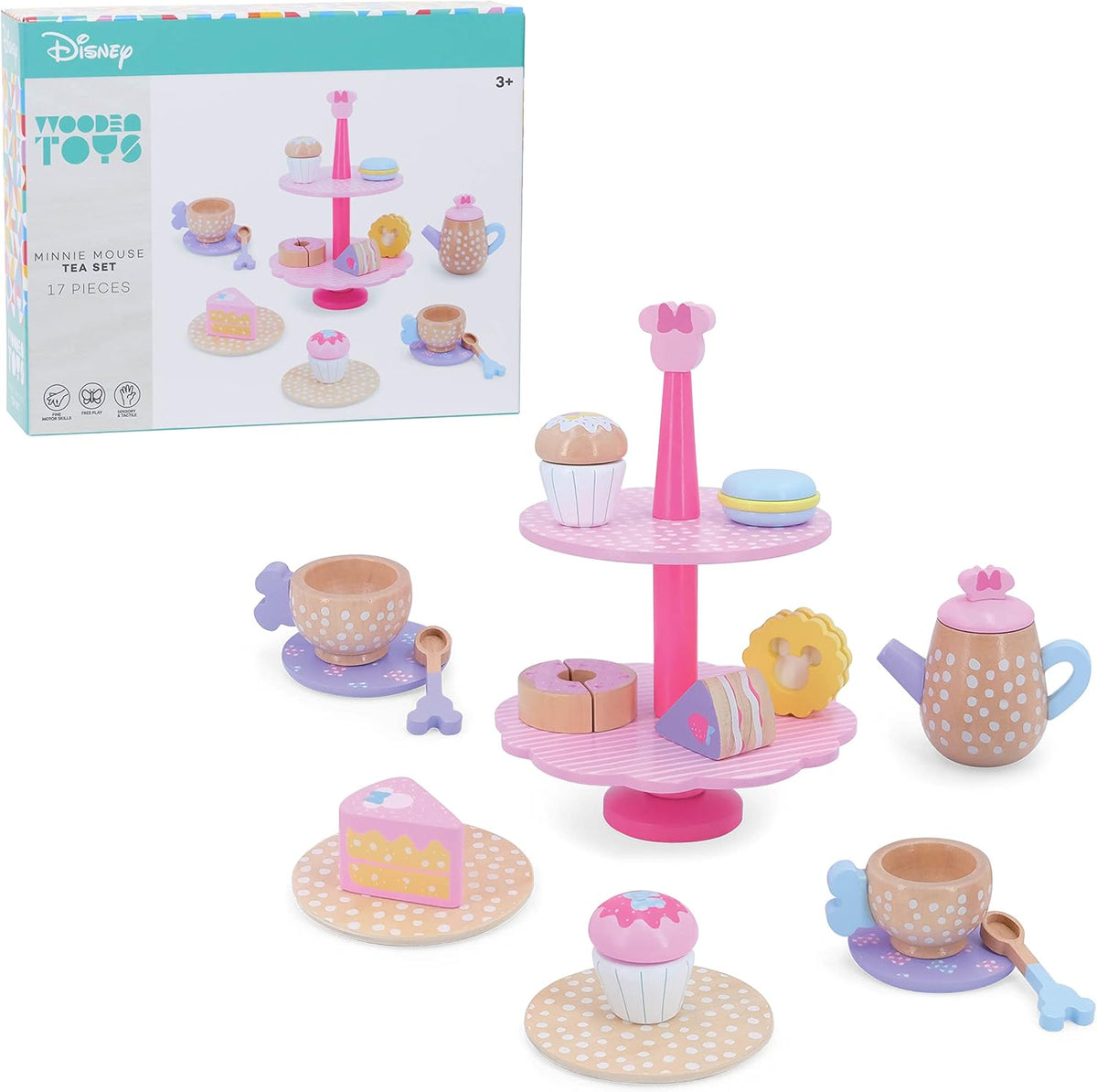 Just Play Disney Wooden Toys - Juego de té de Minnie Mouse, juego d...
