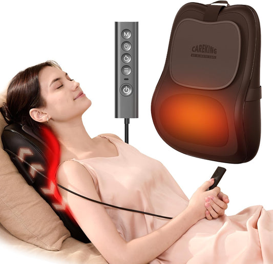 Masajeador de espalda con calor, almohada de masaje Shiatsu 3D, reg...