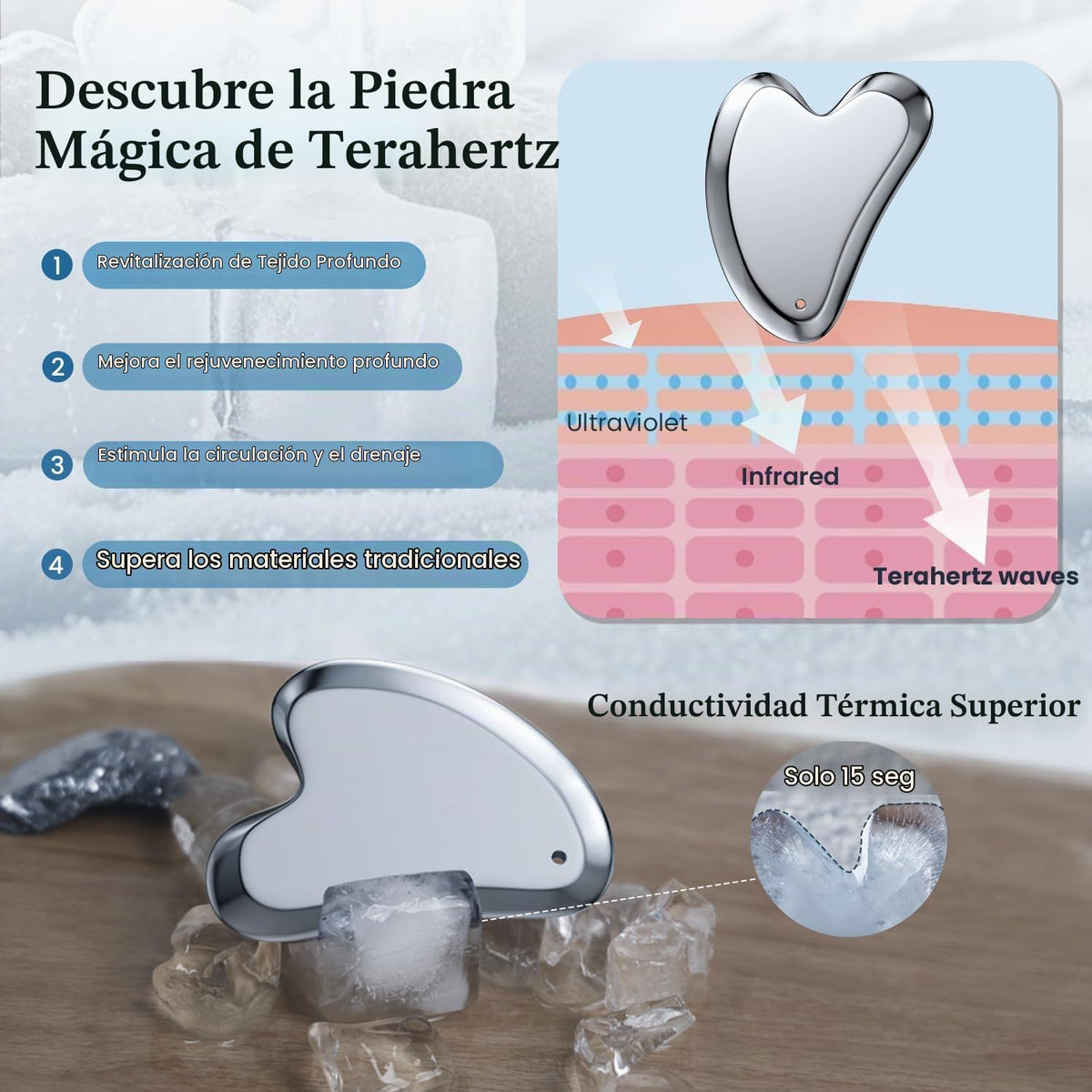 Rena Chris Herramientas Faciales Gua Sha, Herramienta Guasha Terahe...