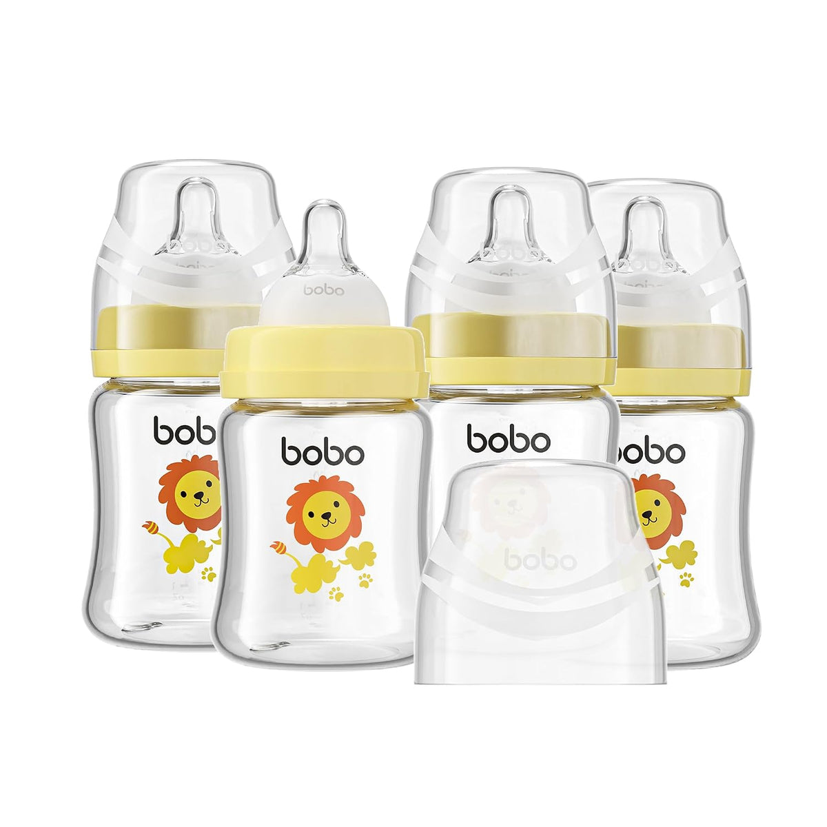 YOHKOH Biberones de vidrio para bebé con tetina de flujo lento, bib...