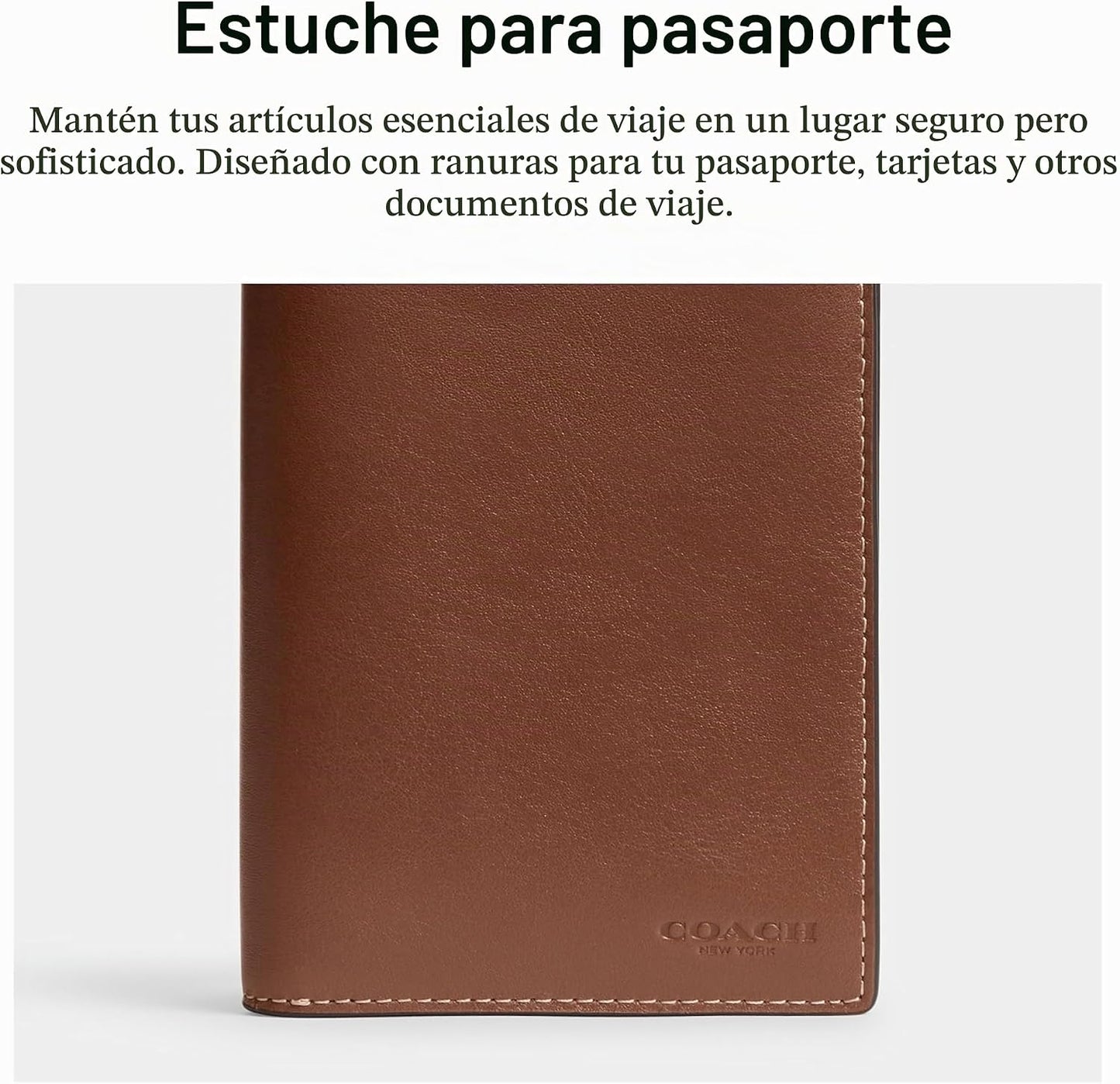 Estuche para pasaporte en cuero natural de plena flor
