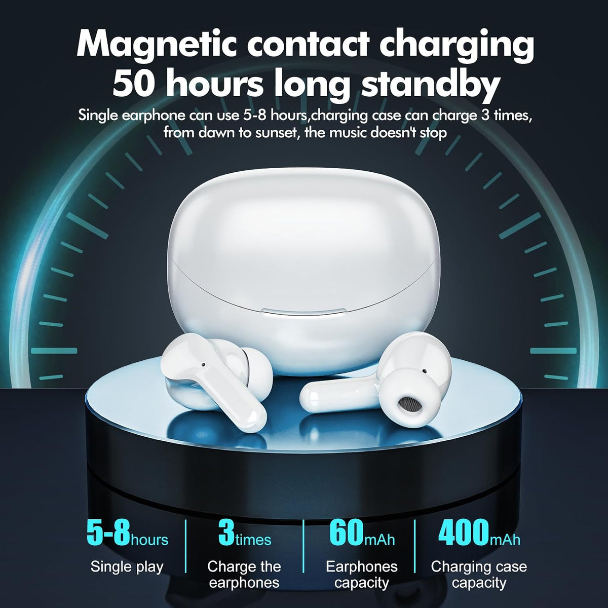 Fhumsh Auriculares inalámbricos Bluetooth 5.4, auriculares con canc...