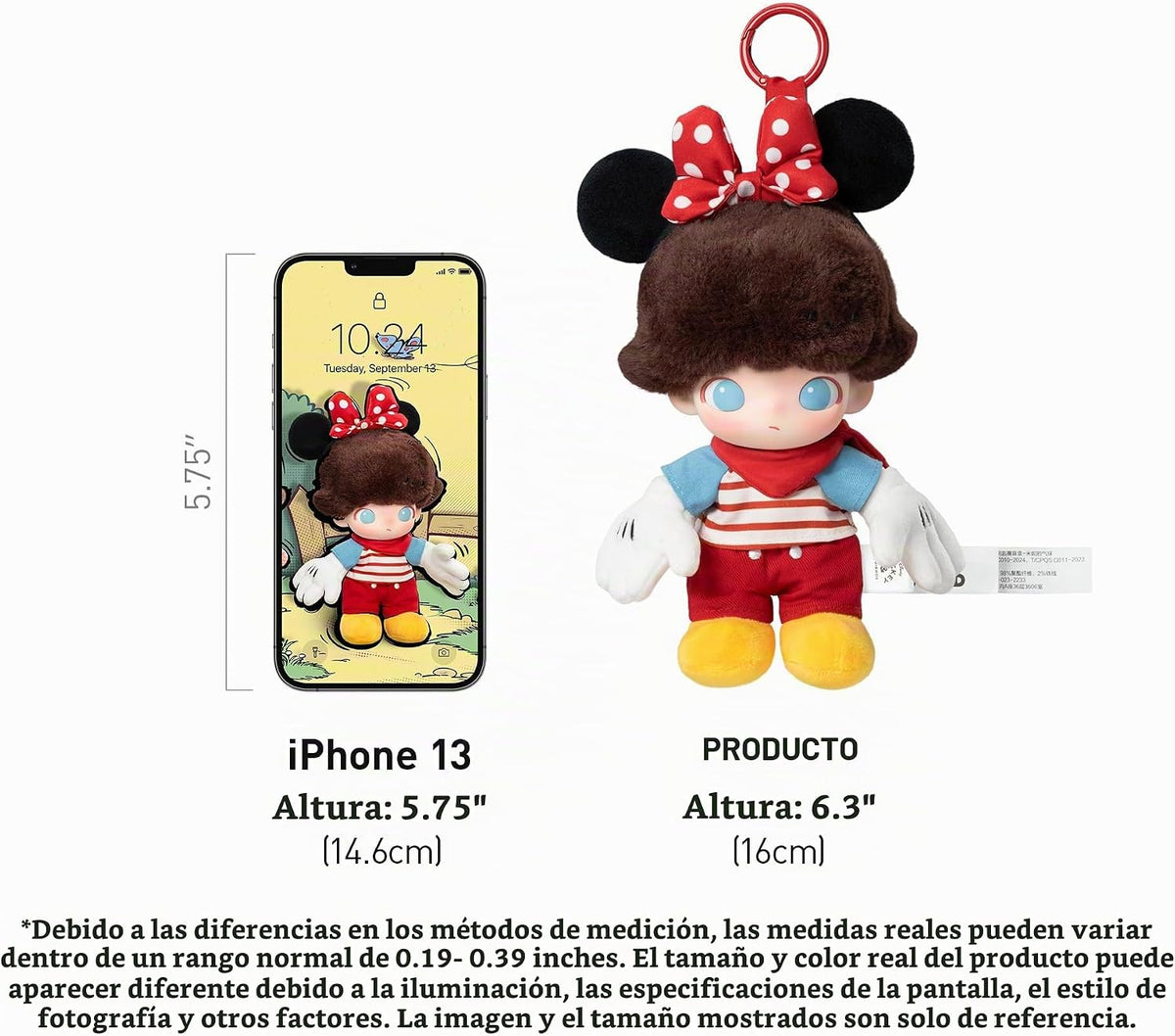 POP MART DIMOO WORLD × DISNEY Series - Llavero de Peluche de Vinilo...