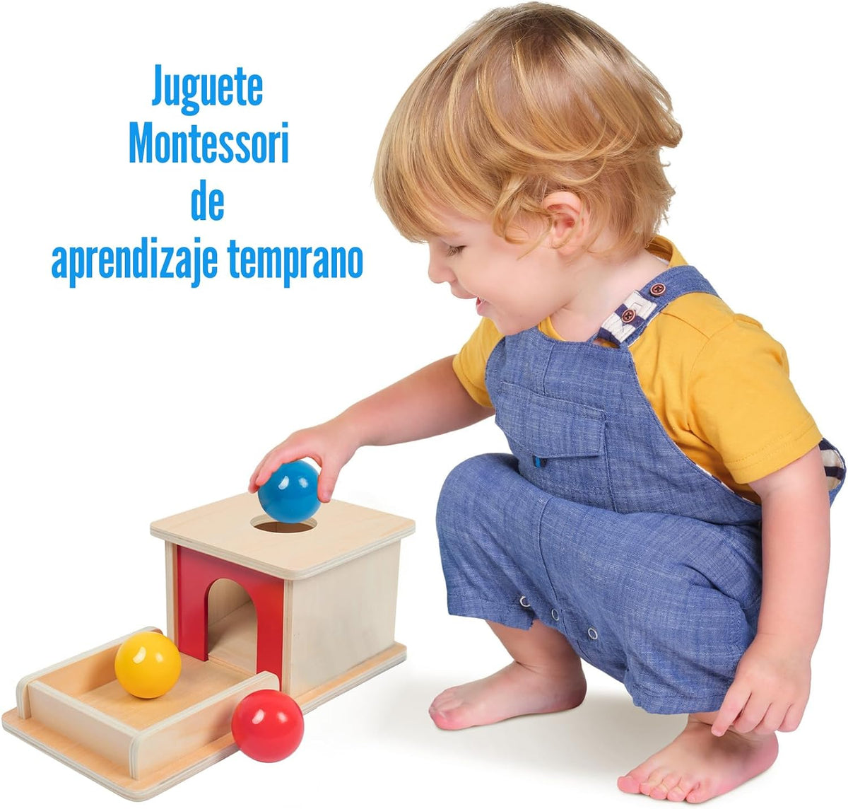 Adena Montessori Juguete de madera para bebés de 6 a 12 meses, 3 bo...