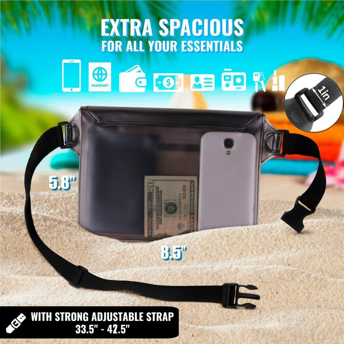 AiRunTech Bolsa impermeable con correa para la cintura (paquete de...