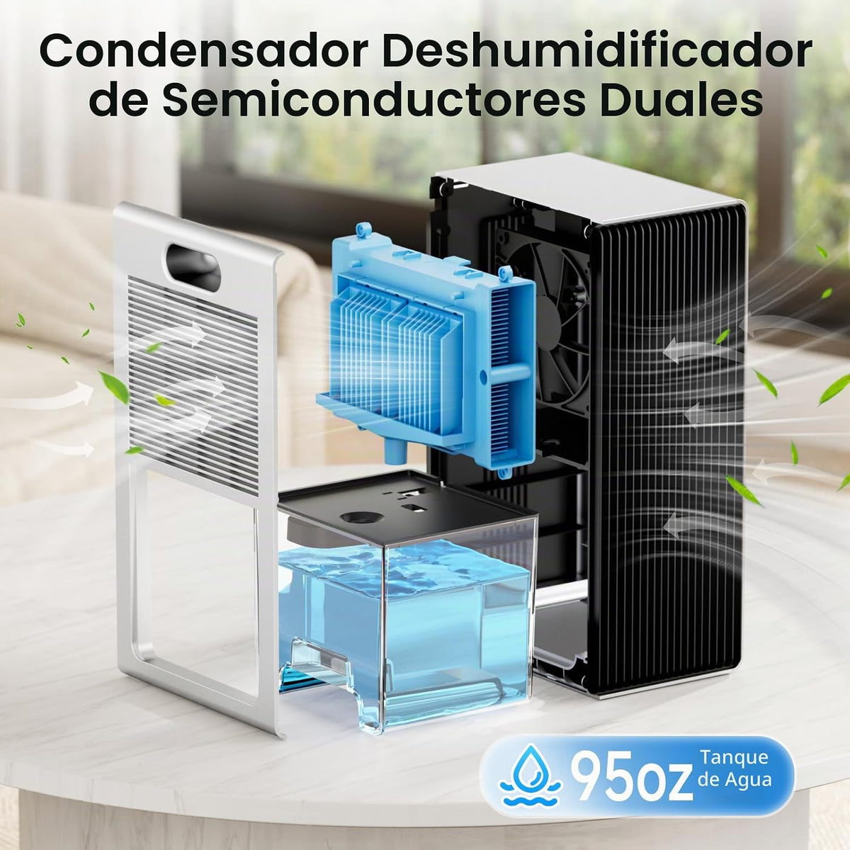 NineSky Deshumidificadores para el hogar, deshumidificador de 1000...