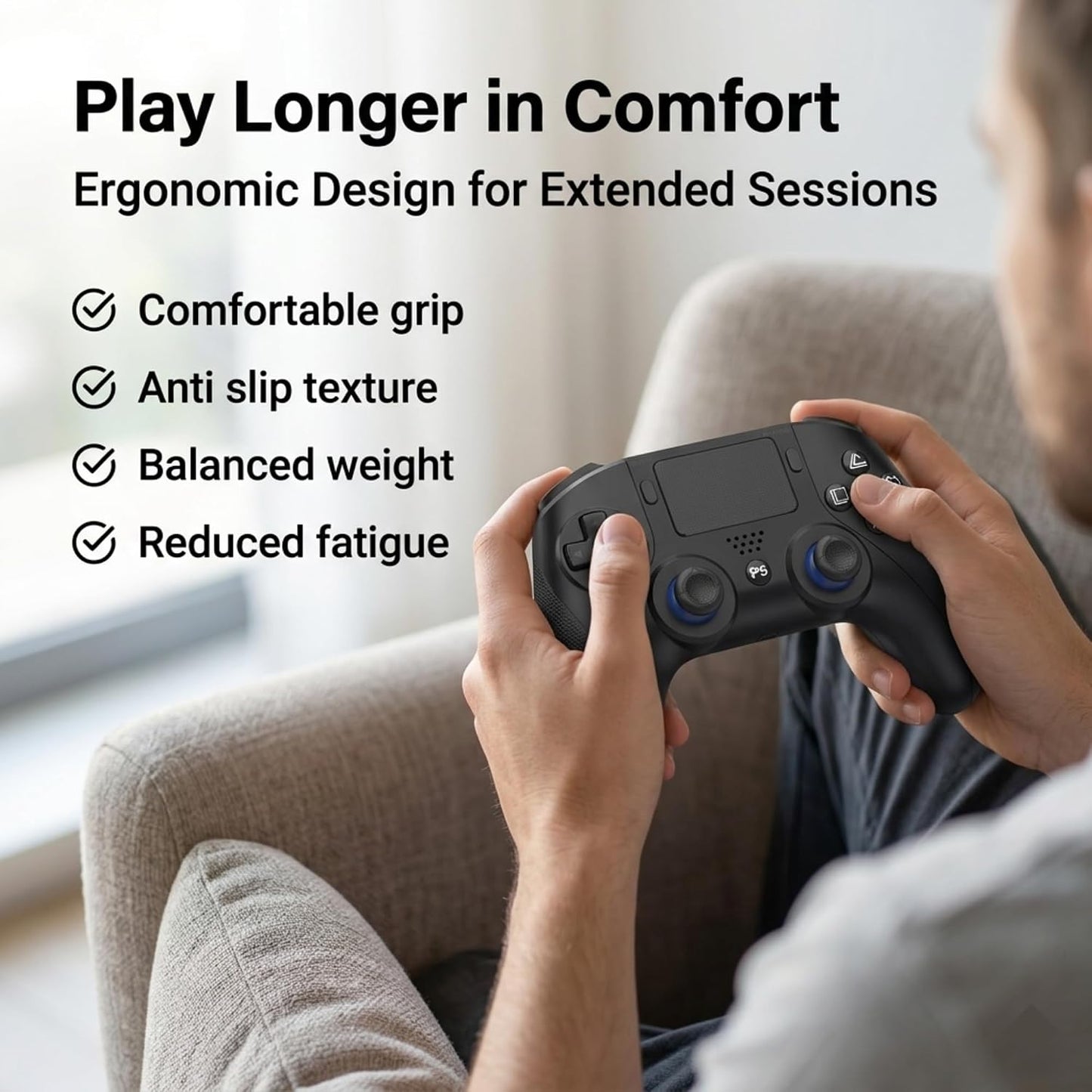 XENTRO Mando Inalámbrico Compatible con PS5, Mando Gaming Bluetooth...
