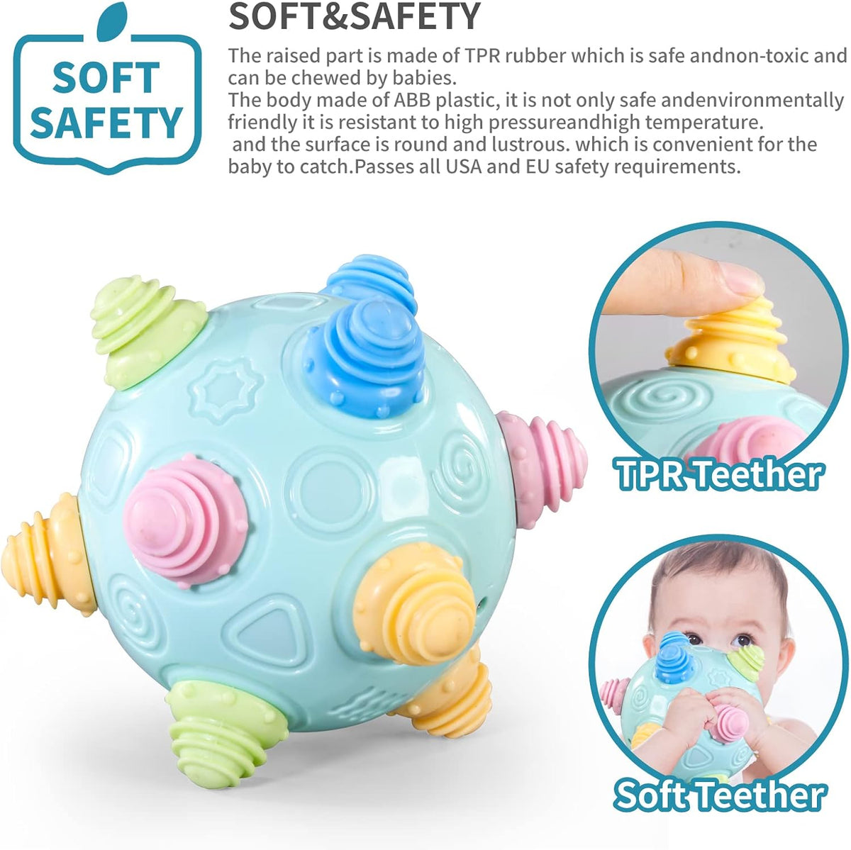 VANLINNY Juguetes de bebé para niños pequeños, bola de música que s...