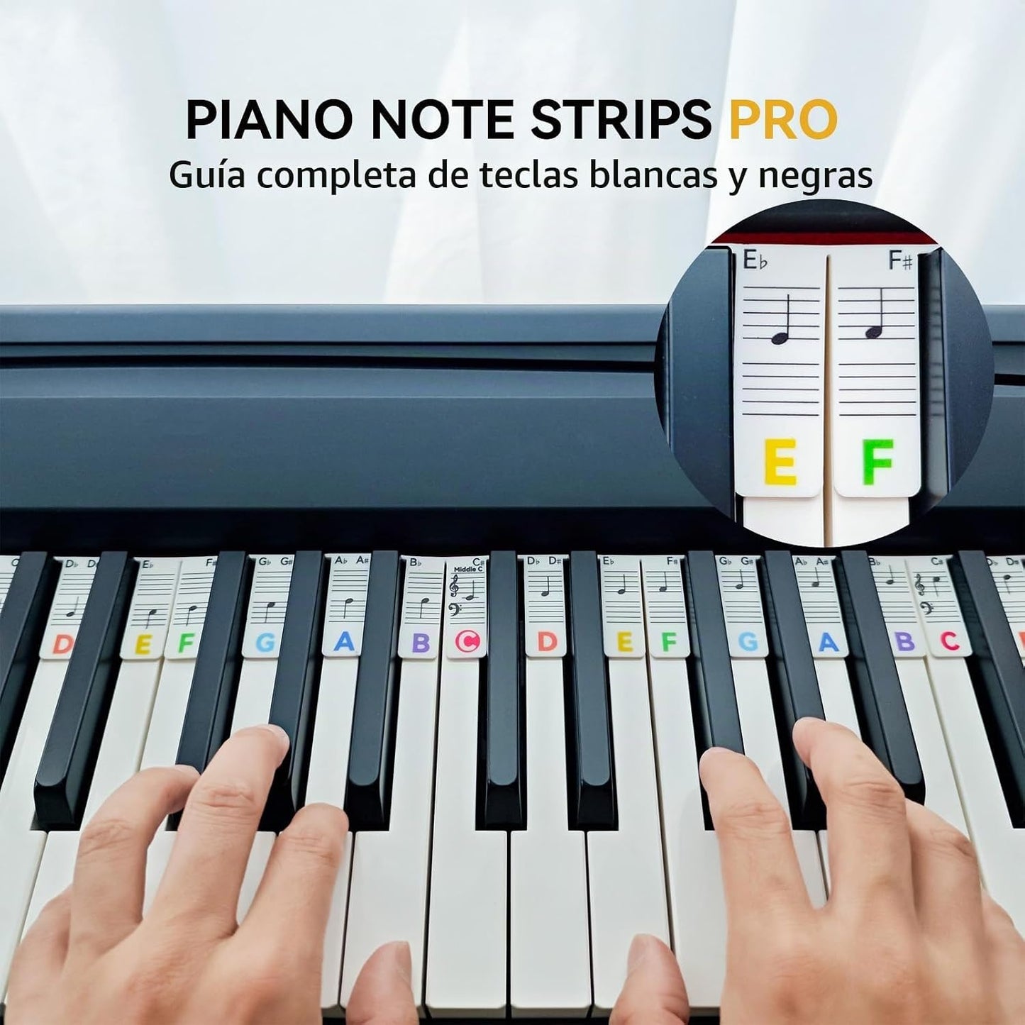 BEATBIT Guía de notas de piano para principiantes, extraíble, serie...