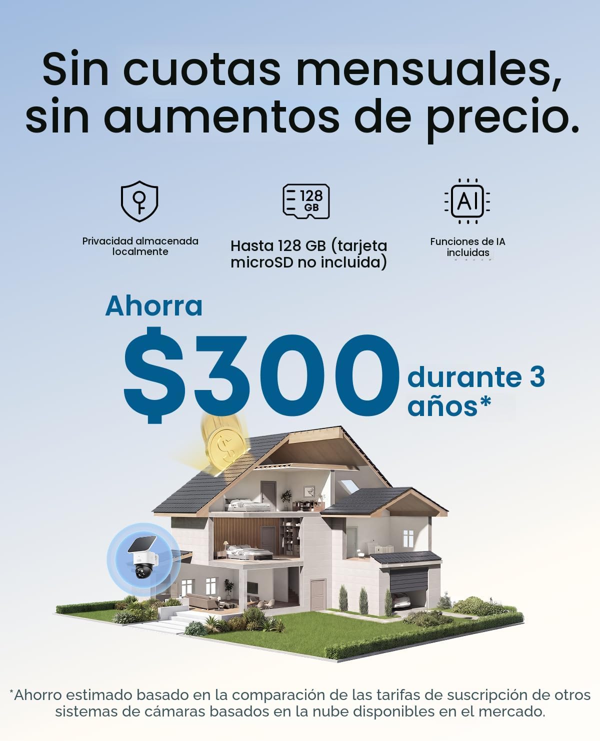 eufy Security SoloCam E30, cámara de seguridad solar 2K, seguimient...
