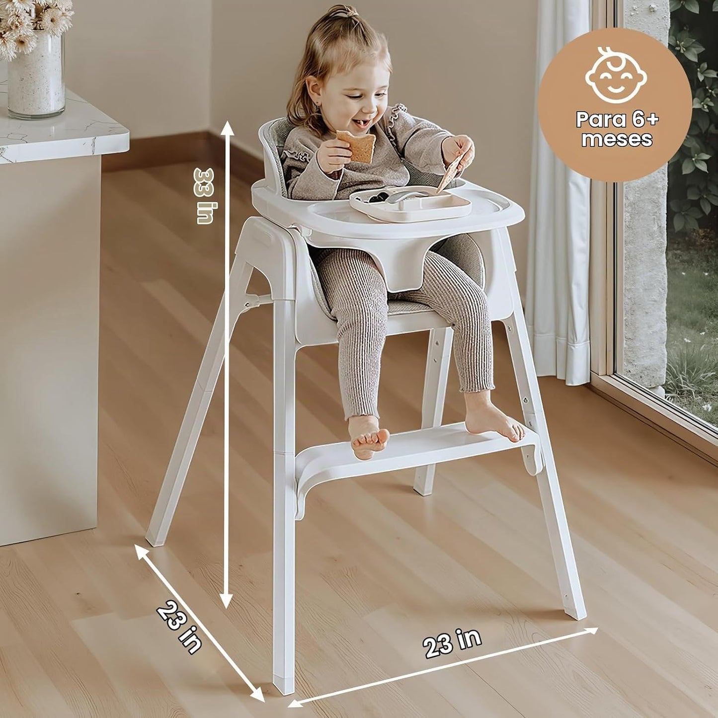 Fodoss Sillas altas plegables 4 en 1 para bebés y niños pequeños co...