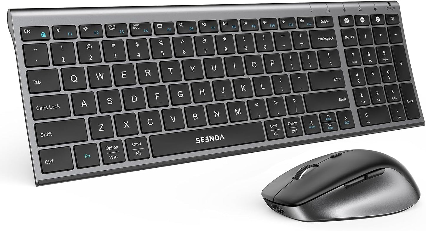 Seenda COE401 Combo de Teclado Ratón Bluetooth de 3 Dispositivos, S...