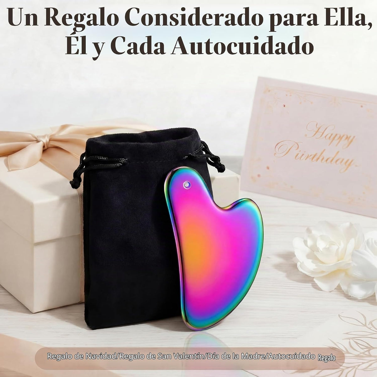 Nuanchu Herramientas faciales Gua Sha de acero inoxidable, herramie...