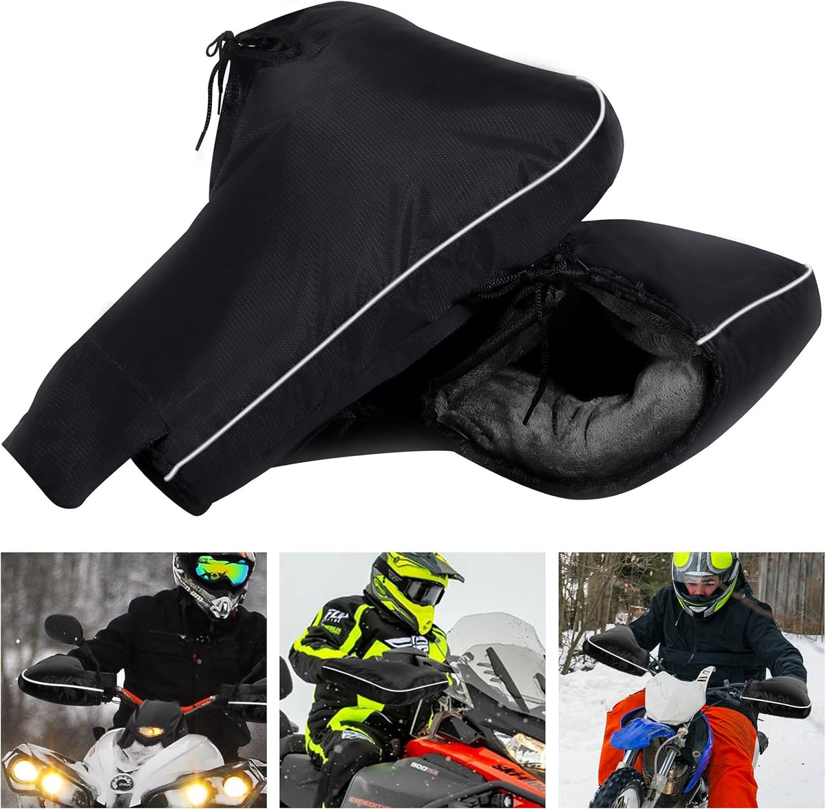 YUNVI ATV Hand Muffs Accesorios de invierno para ATV, guantes imper...